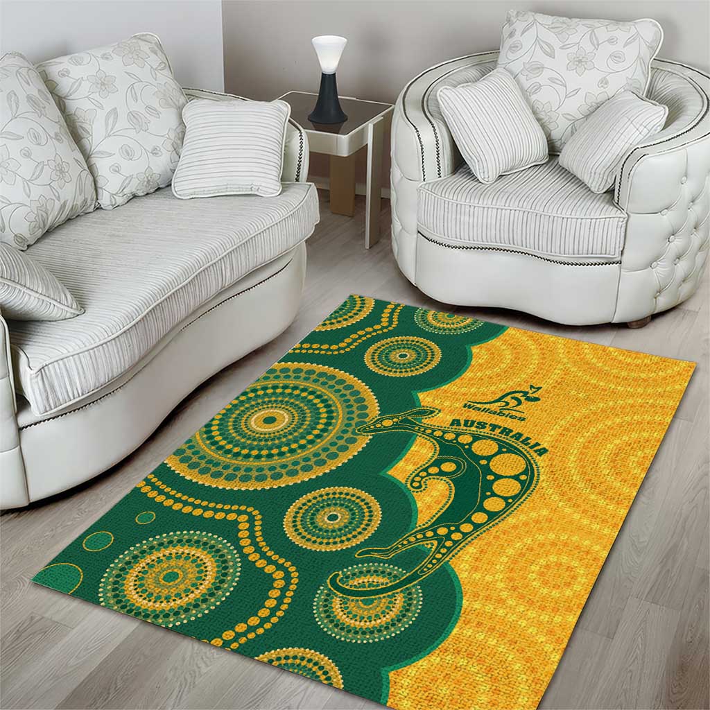 Australia Rugby Area Rug Go Wallabies Aboriginal Style