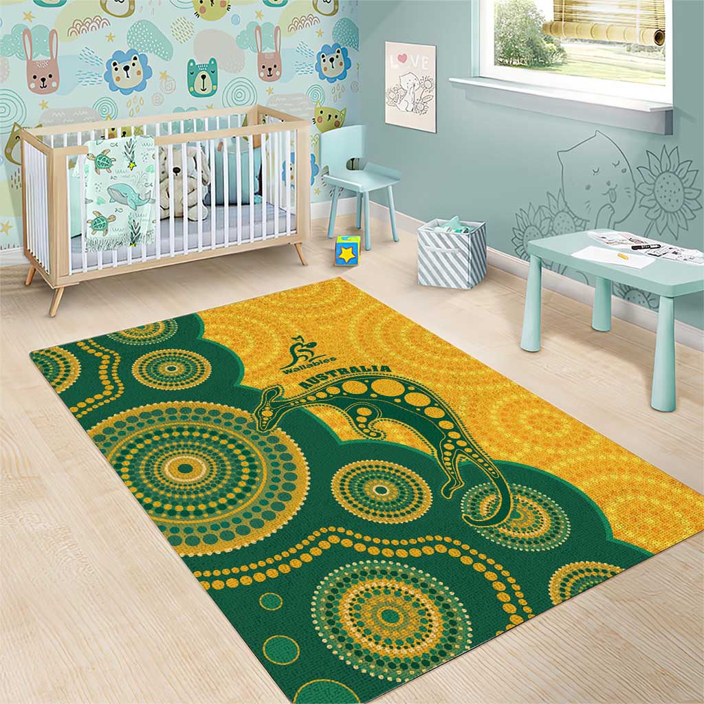 Australia Rugby Area Rug Go Wallabies Aboriginal Style