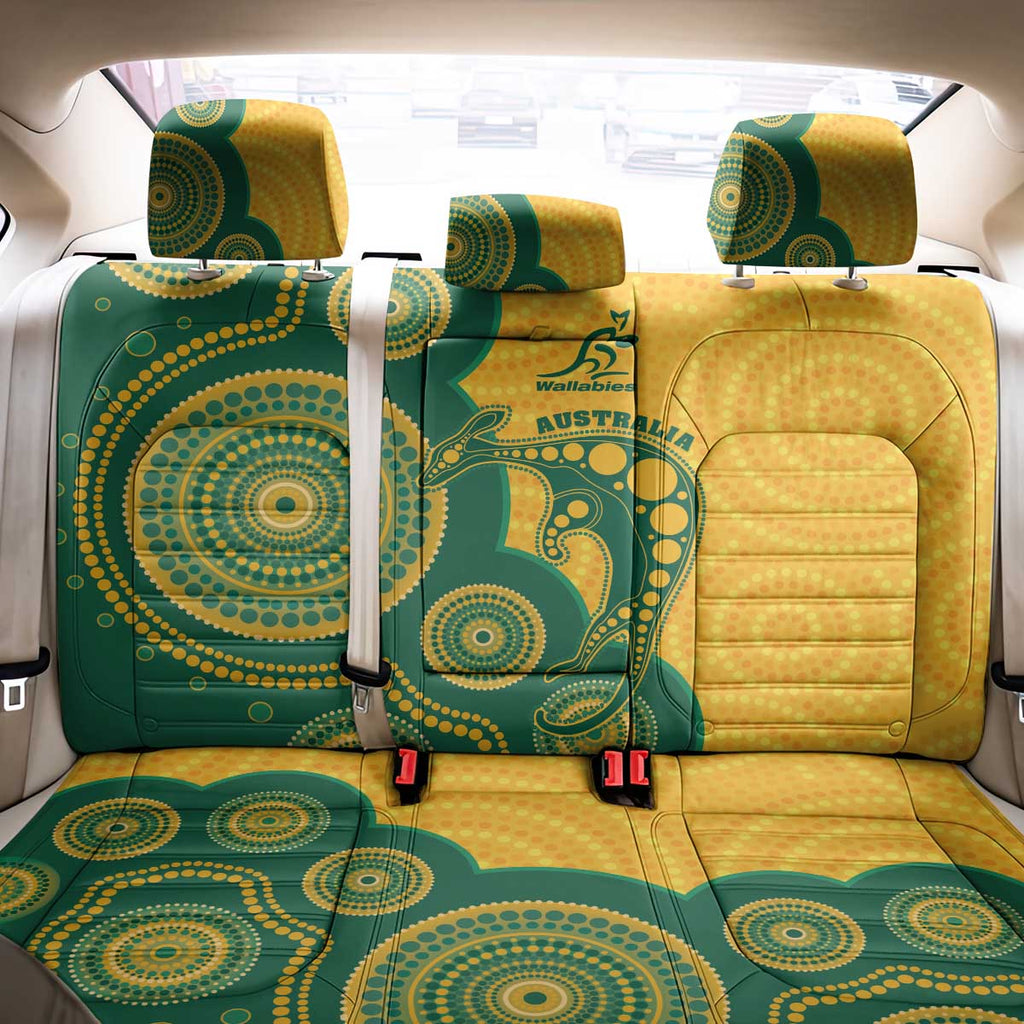 Australia Rugby Back Car Seat Cover Go Wallabies Aboriginal Style