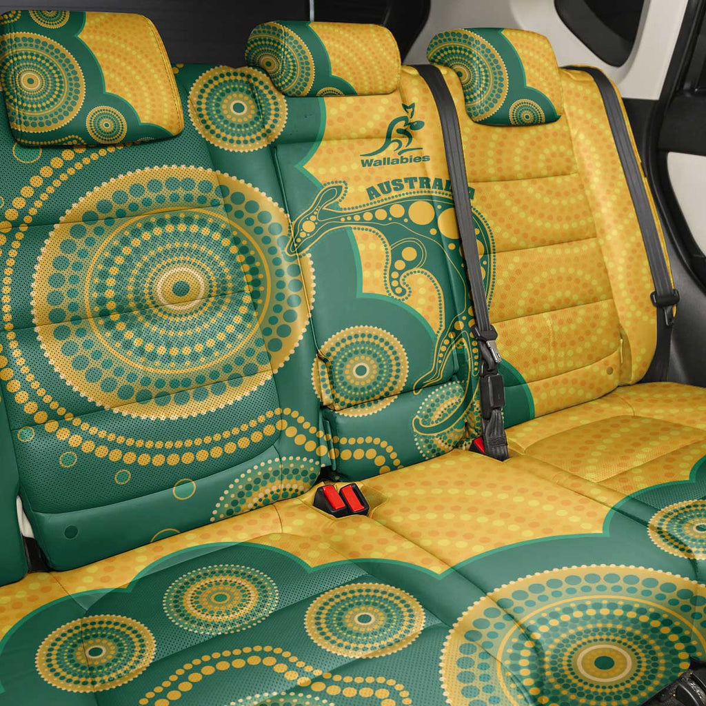 Australia Rugby Back Car Seat Cover Go Wallabies Aboriginal Style