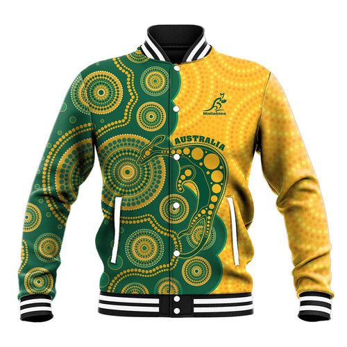 Australia Rugby Custom Baseball Jacket Go Wallabies Aboriginal Style