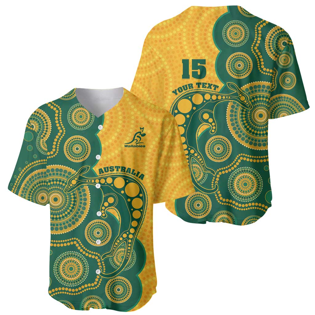 Australia Rugby Custom Baseball Jersey Go Wallabies Aboriginal Style