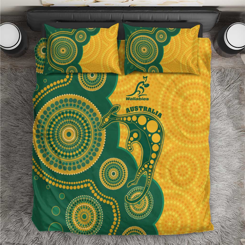 Australia Rugby Bedding Set Go Wallabies Aboriginal Style