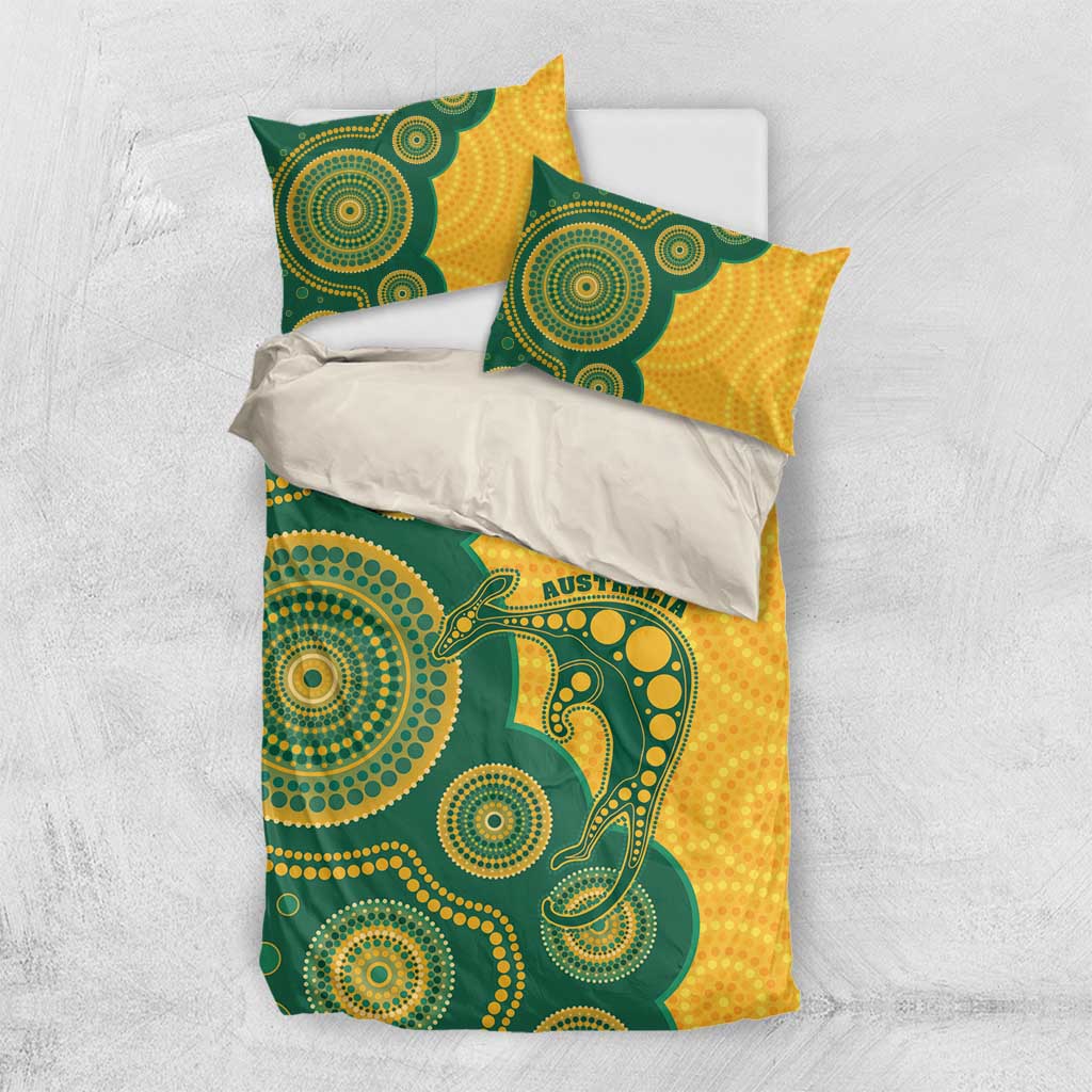 Australia Rugby Bedding Set Go Wallabies Aboriginal Style