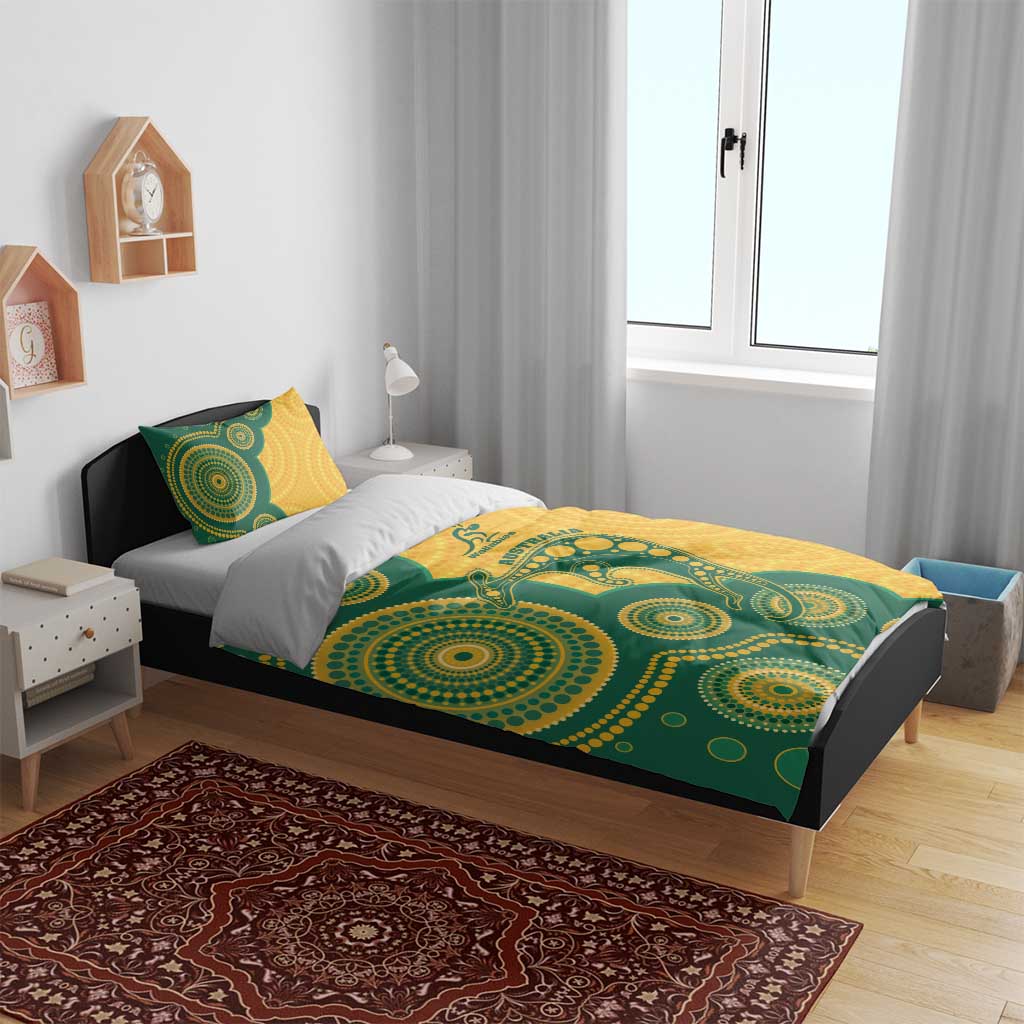 Australia Rugby Bedding Set Go Wallabies Aboriginal Style