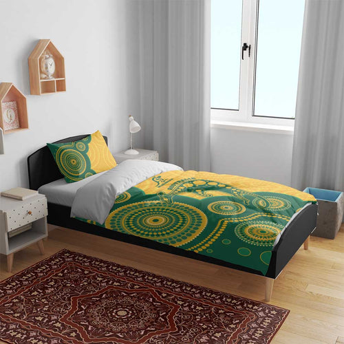 Australia Rugby Bedding Set Go Wallabies Aboriginal Style