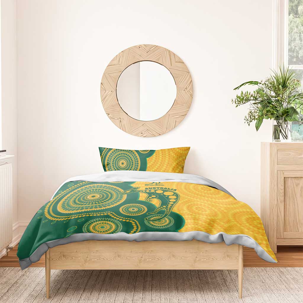 Australia Rugby Bedding Set Go Wallabies Aboriginal Style