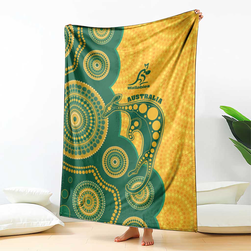 Australia Rugby Blanket Go Wallabies Aboriginal Style