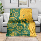 Australia Rugby Blanket Go Wallabies Aboriginal Style