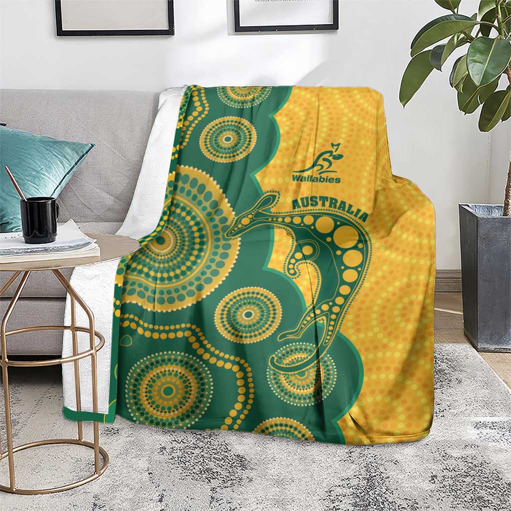 Australia Rugby Blanket Go Wallabies Aboriginal Style