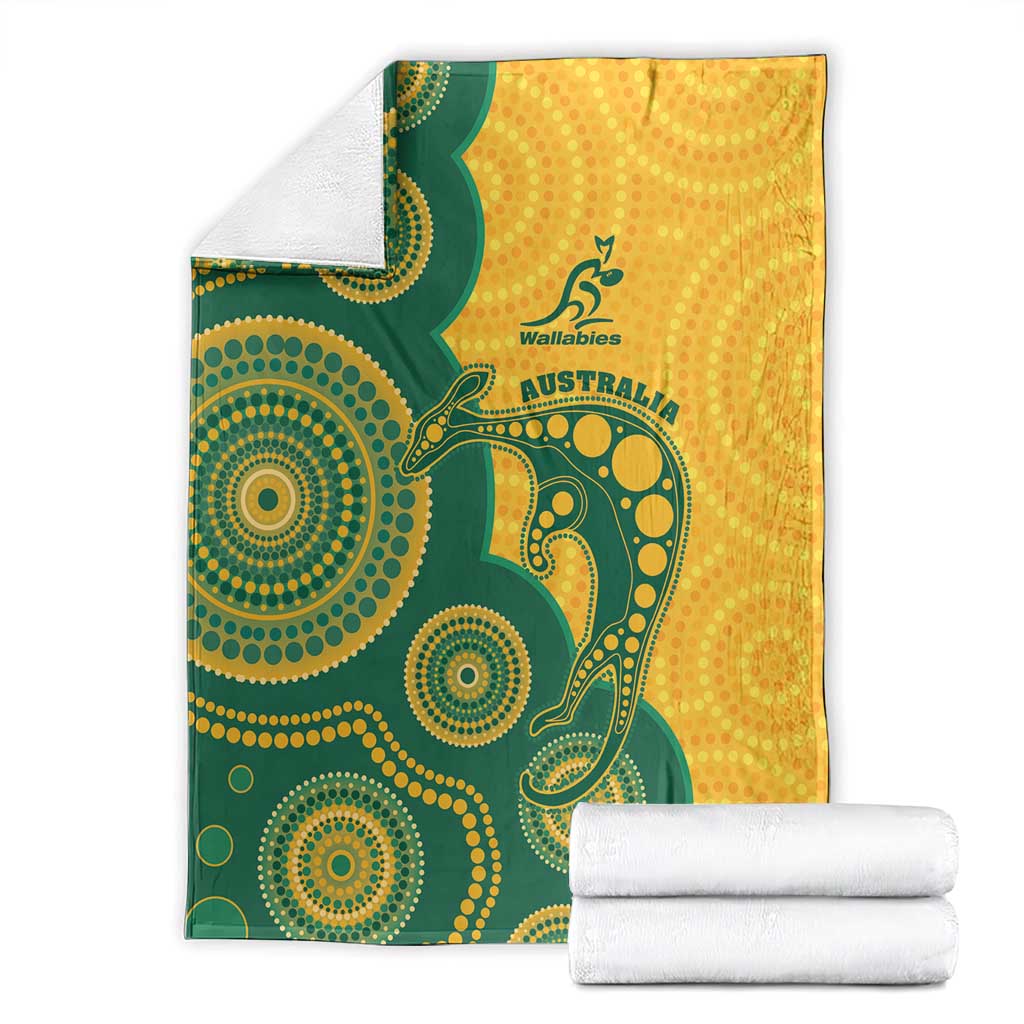 Australia Rugby Blanket Go Wallabies Aboriginal Style