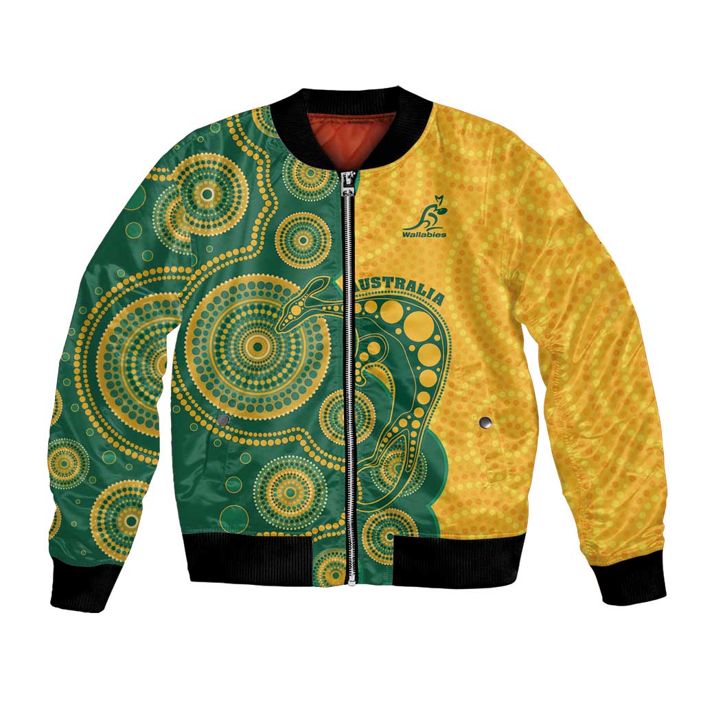 Australia Rugby Custom Bomber Jacket Go Wallabies Aboriginal Style