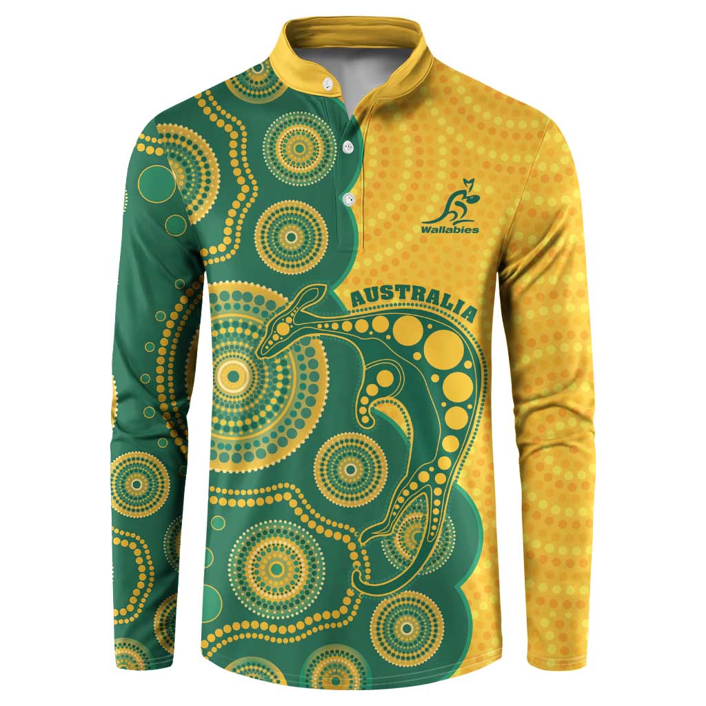 Australia Rugby Custom Button Sweatshirt Go Wallabies Aboriginal Style