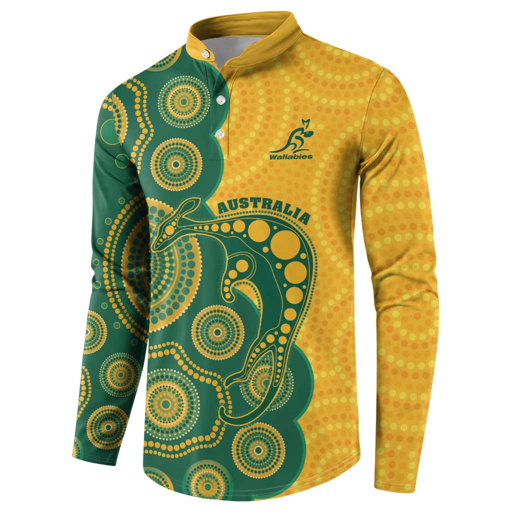Australia Rugby Custom Button Sweatshirt Go Wallabies Aboriginal Style