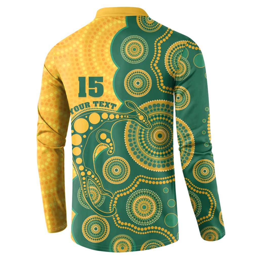 Australia Rugby Custom Button Sweatshirt Go Wallabies Aboriginal Style