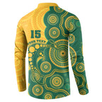 Australia Rugby Custom Button Sweatshirt Go Wallabies Aboriginal Style