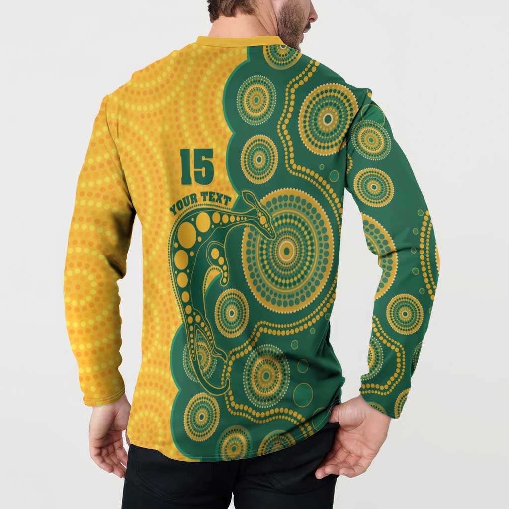Australia Rugby Custom Button Sweatshirt Go Wallabies Aboriginal Style