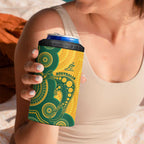 Australia Rugby Custom 4 in 1 Can Cooler Tumbler Go Wallabies Aboriginal Style