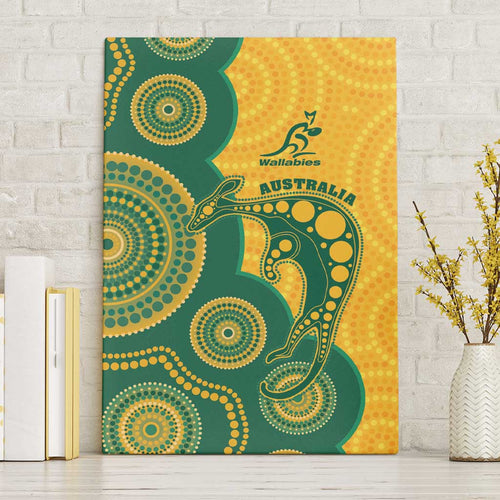 Australia Rugby Canvas Wall Art Go Wallabies Aboriginal Style
