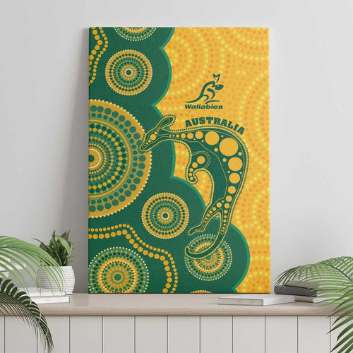 Australia Rugby Canvas Wall Art Go Wallabies Aboriginal Style