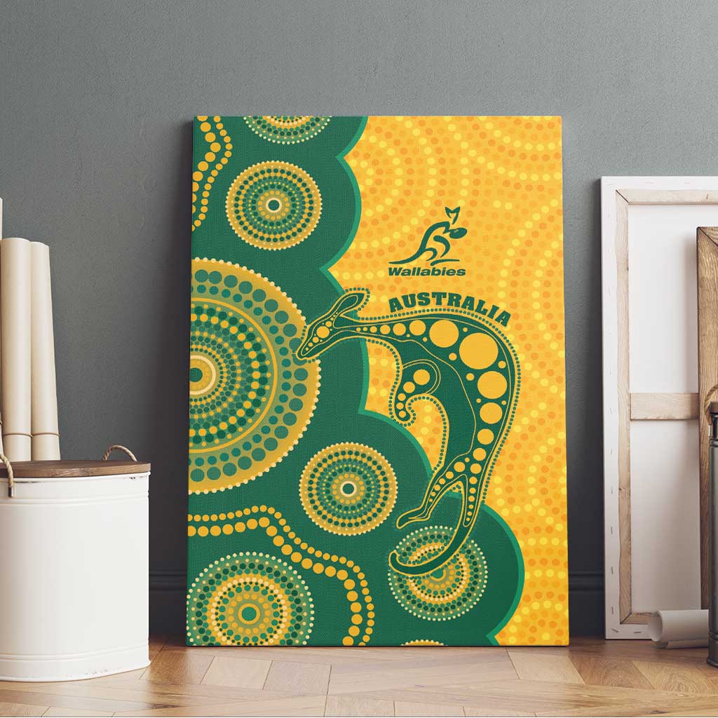 Australia Rugby Canvas Wall Art Go Wallabies Aboriginal Style