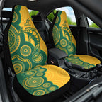 Australia Rugby Car Seat Cover Go Wallabies Aboriginal Style