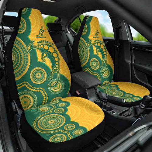 Australia Rugby Car Seat Cover Go Wallabies Aboriginal Style