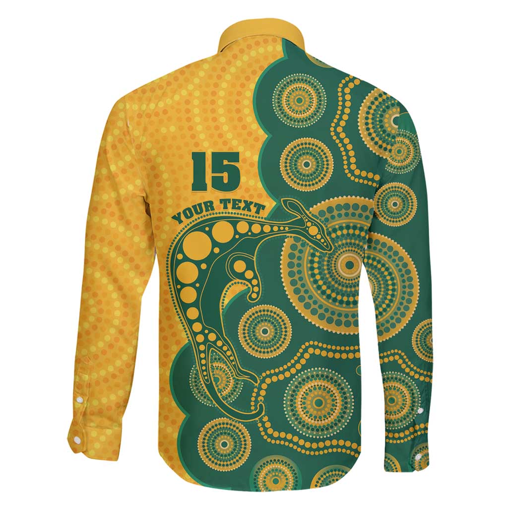 Australia Rugby Custom Family Matching Long Sleeve Bodycon Dress and Hawaiian Shirt Go Wallabies Aboriginal Style