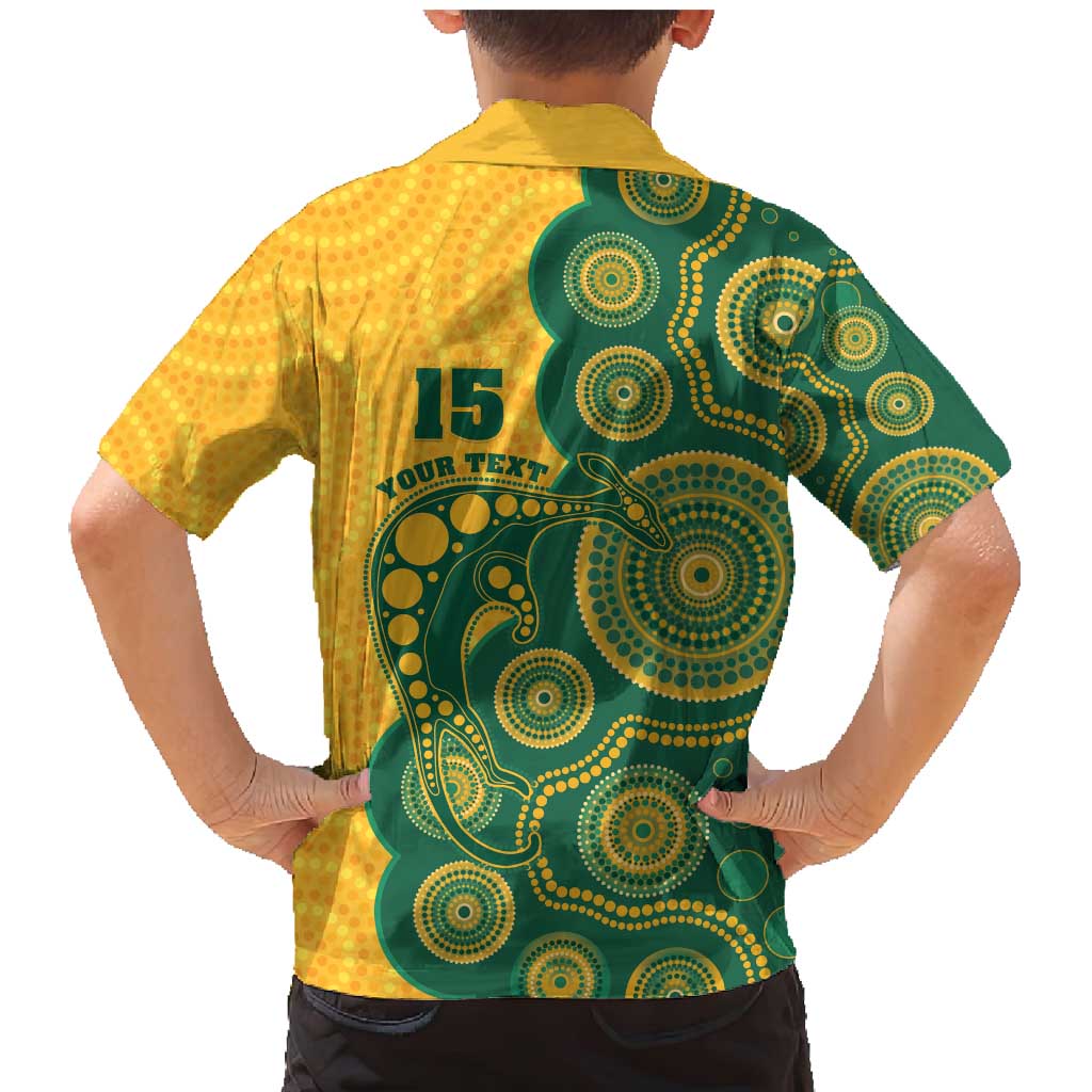 Australia Rugby Custom Family Matching Mermaid Dress and Hawaiian Shirt Go Wallabies Aboriginal Style