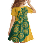 Australia Rugby Custom Family Matching Off Shoulder Maxi Dress and Hawaiian Shirt Go Wallabies Aboriginal Style