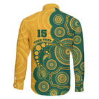 Australia Rugby Custom Family Matching Off Shoulder Short Dress and Hawaiian Shirt Go Wallabies Aboriginal Style
