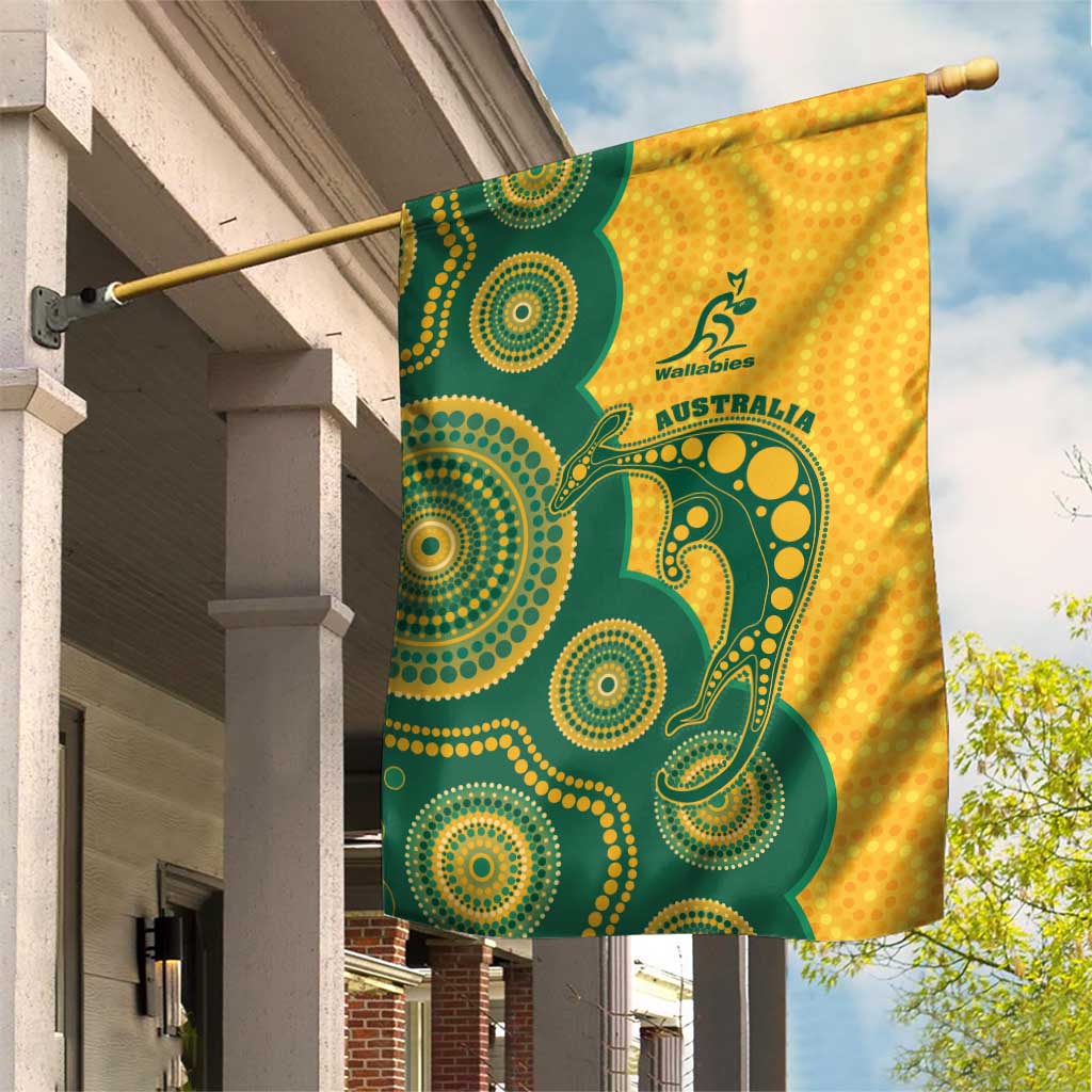 Australia Rugby Garden Flag Go Wallabies Aboriginal Style