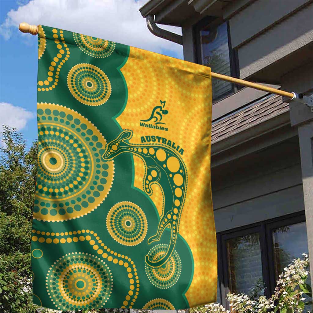 Australia Rugby Garden Flag Go Wallabies Aboriginal Style