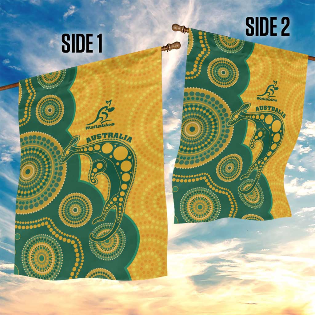 Australia Rugby Garden Flag Go Wallabies Aboriginal Style