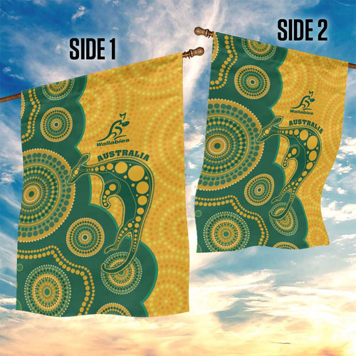 Australia Rugby Garden Flag Go Wallabies Aboriginal Style