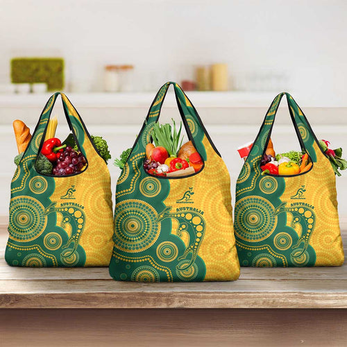 Australia Rugby Grocery Bag Go Wallabies Aboriginal Style