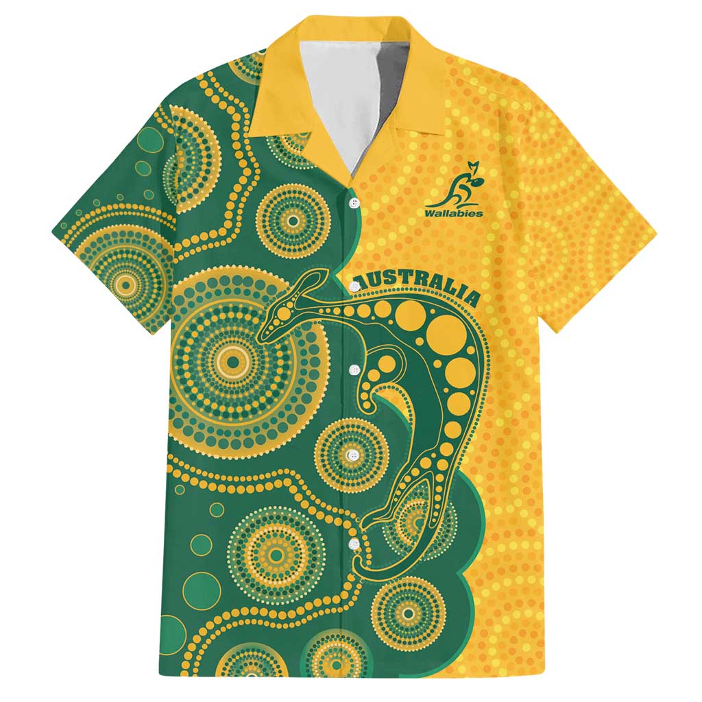 Australia Rugby Custom Hawaiian Shirt Go Wallabies Aboriginal Style