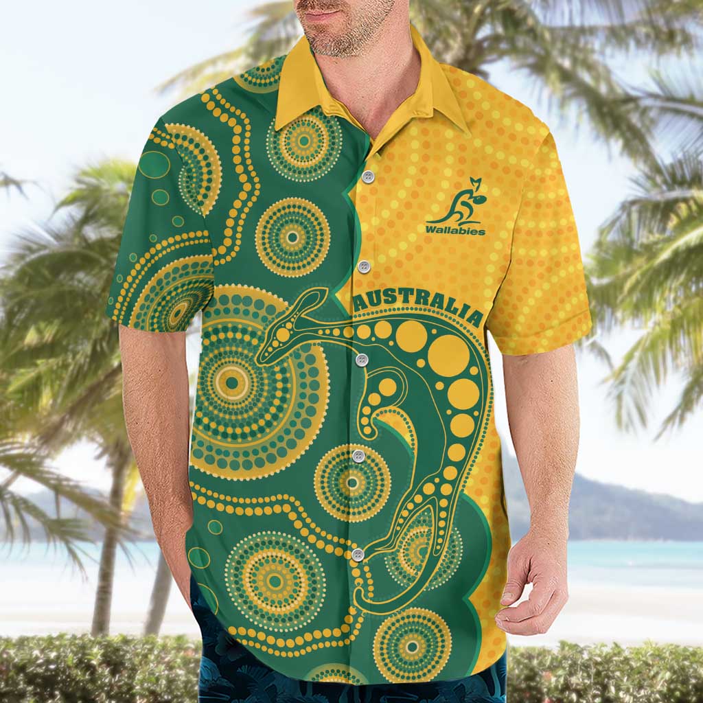 Australia Rugby Custom Hawaiian Shirt Go Wallabies Aboriginal Style