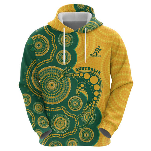 Australia Rugby Custom Hoodie Go Wallabies Aboriginal Style