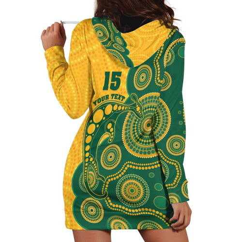 Australia Rugby Custom Hoodie Dress Go Wallabies Aboriginal Style