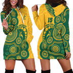 Australia Rugby Custom Hoodie Dress Go Wallabies Aboriginal Style