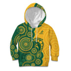 Australia Rugby Custom Kid Hoodie Go Wallabies Aboriginal Style