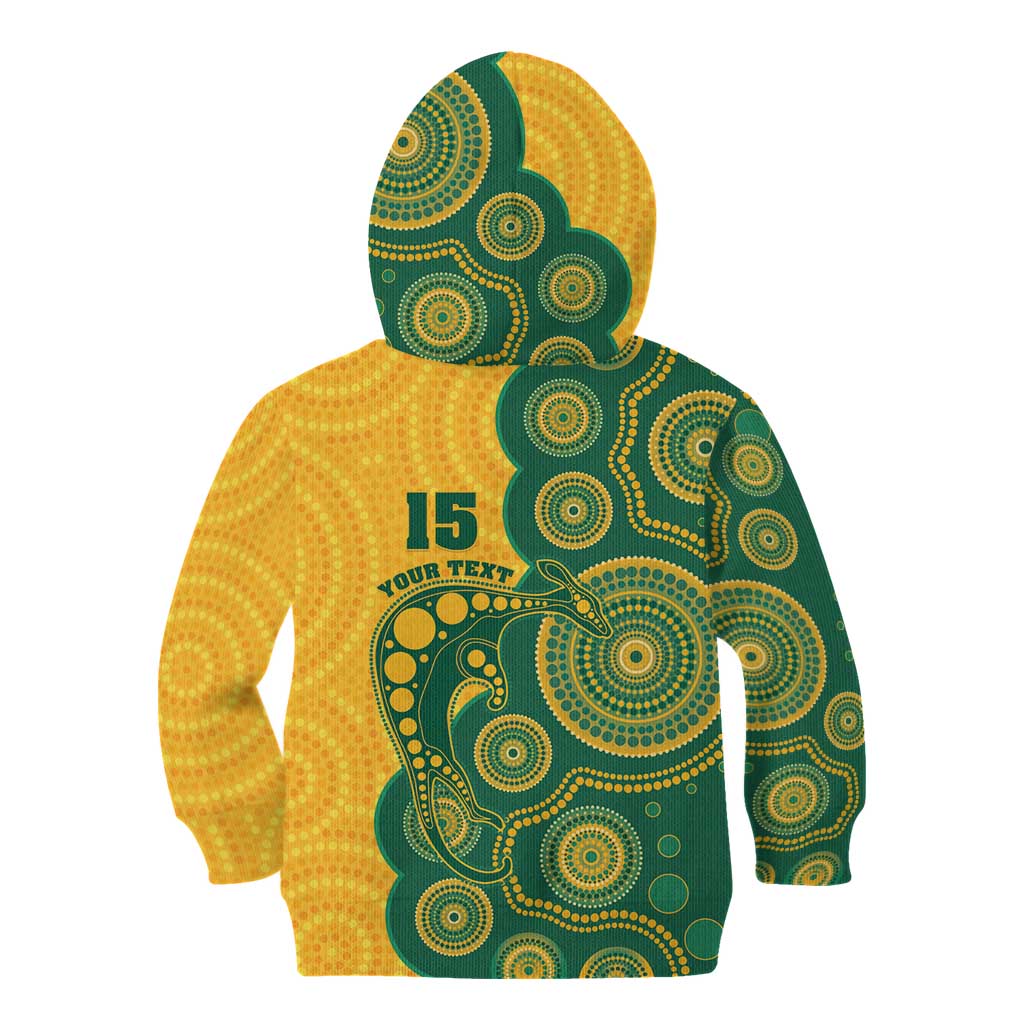 Australia Rugby Custom Kid Hoodie Go Wallabies Aboriginal Style