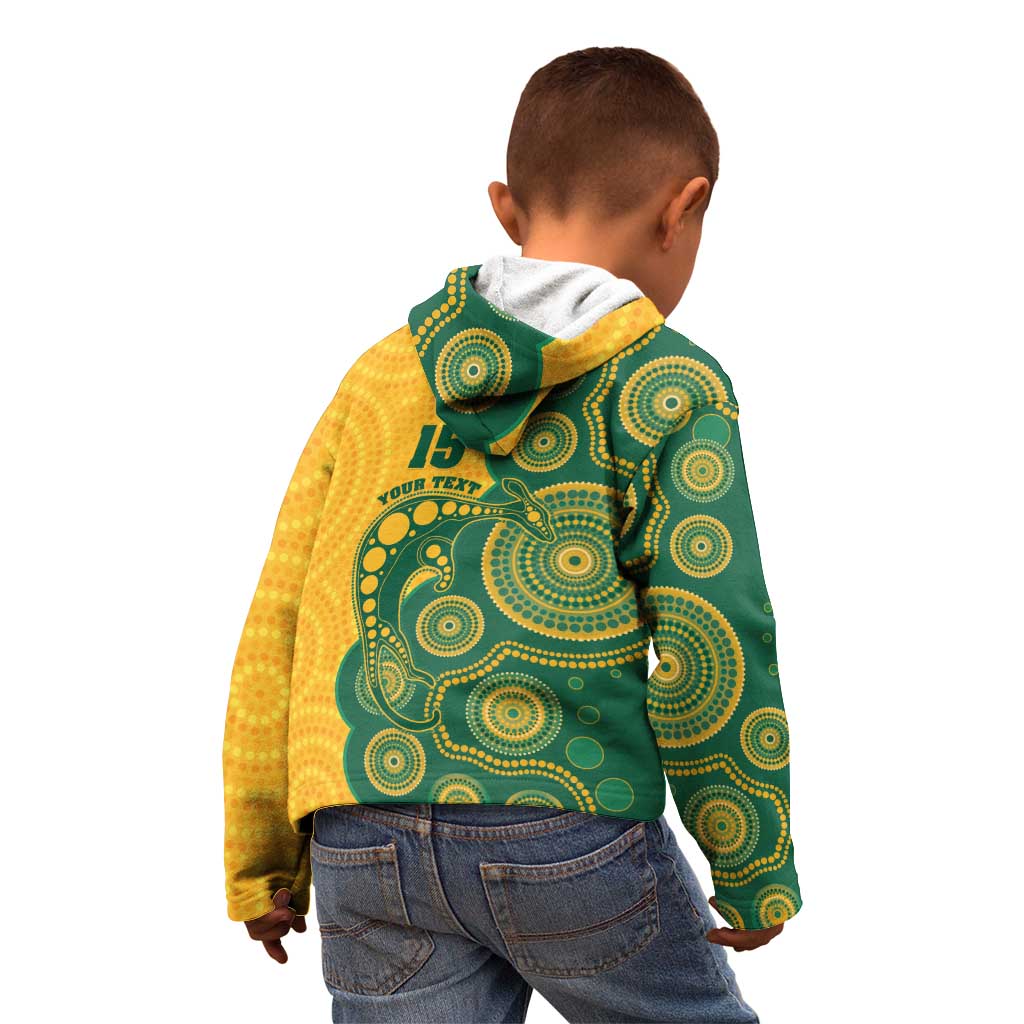 Australia Rugby Custom Kid Hoodie Go Wallabies Aboriginal Style