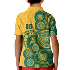 Australia Rugby Custom Kid Polo Shirt Go Wallabies Aboriginal Style