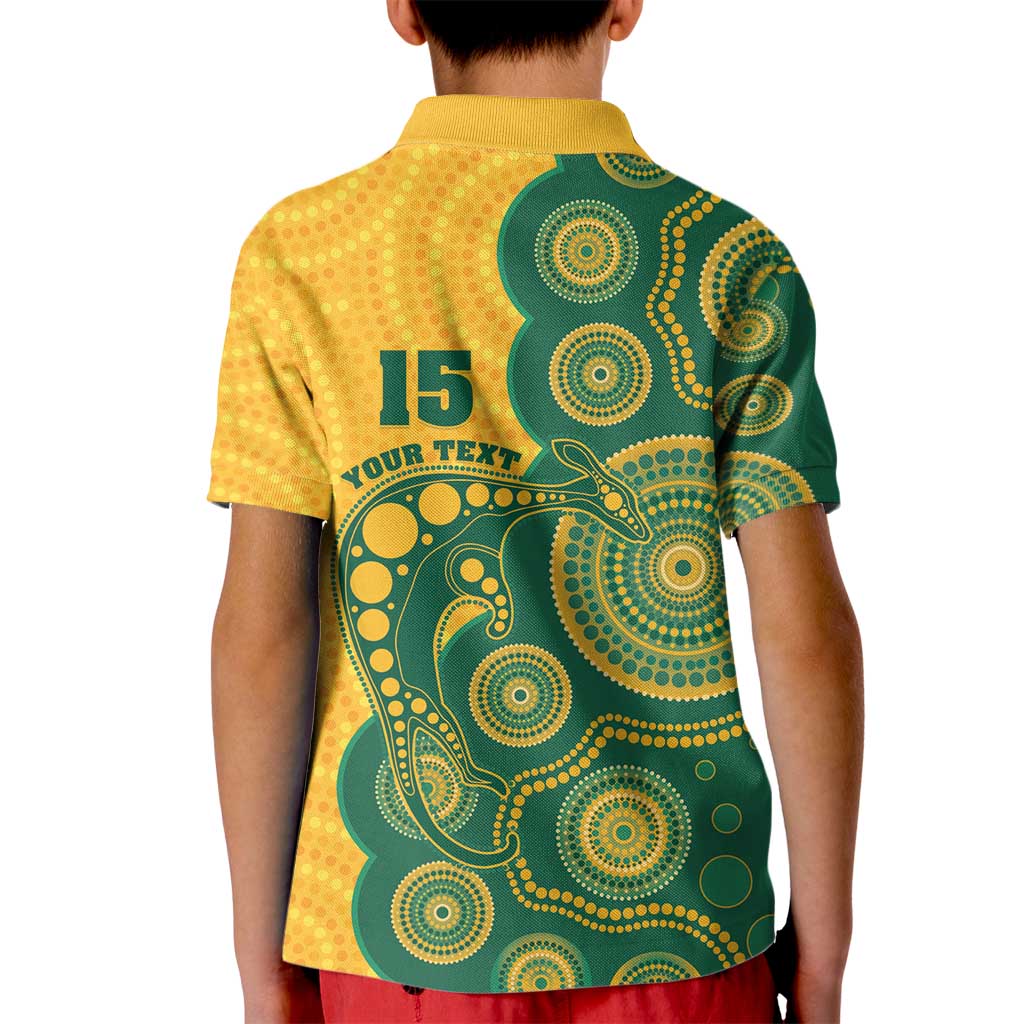 Australia Rugby Custom Kid Polo Shirt Go Wallabies Aboriginal Style