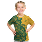 Australia Rugby Custom Kid T Shirt Go Wallabies Aboriginal Style