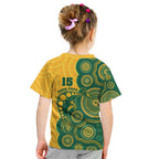 Australia Rugby Custom Kid T Shirt Go Wallabies Aboriginal Style