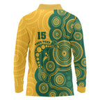 Australia Rugby Custom Long Sleeve Polo Shirt Go Wallabies Aboriginal Style