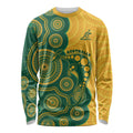 Australia Rugby Custom Long Sleeve Shirt Go Wallabies Aboriginal Style